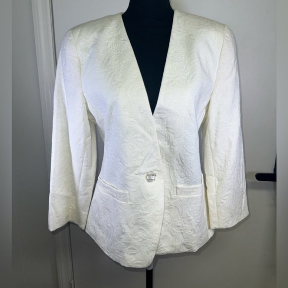 VINTAGE LIZ CLAIBORNE White Women's Blazer - Picture 1 of 5